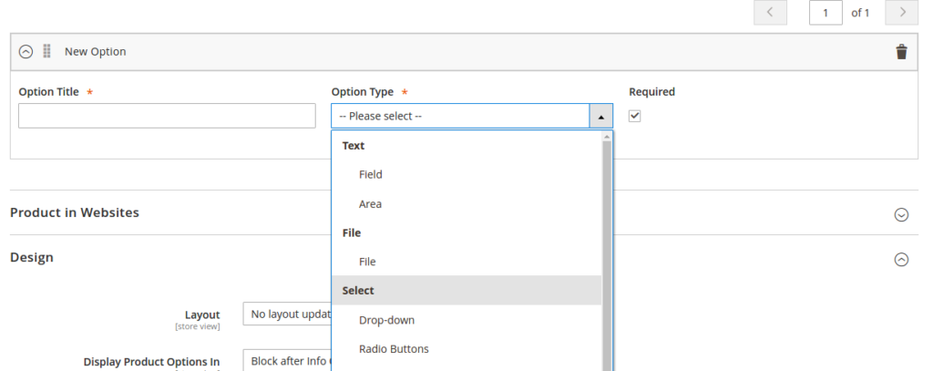 managing custom options Magento 2 extension